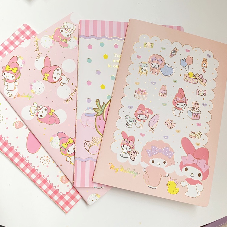 BUKU TULIS A5 SANRIO BERWARNA MOTIF CINNAMOROLL KUROMI MELODY / BUKU TULIS AESTHETIC BERMOTIF