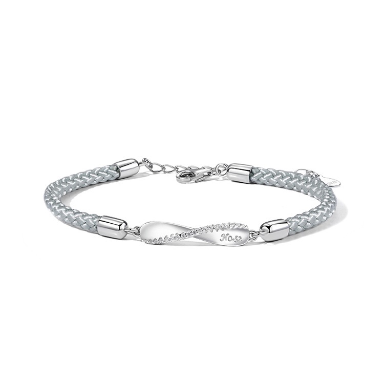 Jin Hongyu Mobius Cincin Pasangan Gelang Sterling Silver Pria Wanita Sepasang Niche Braided Bracelet Versi Korea Mengenang Hadiah