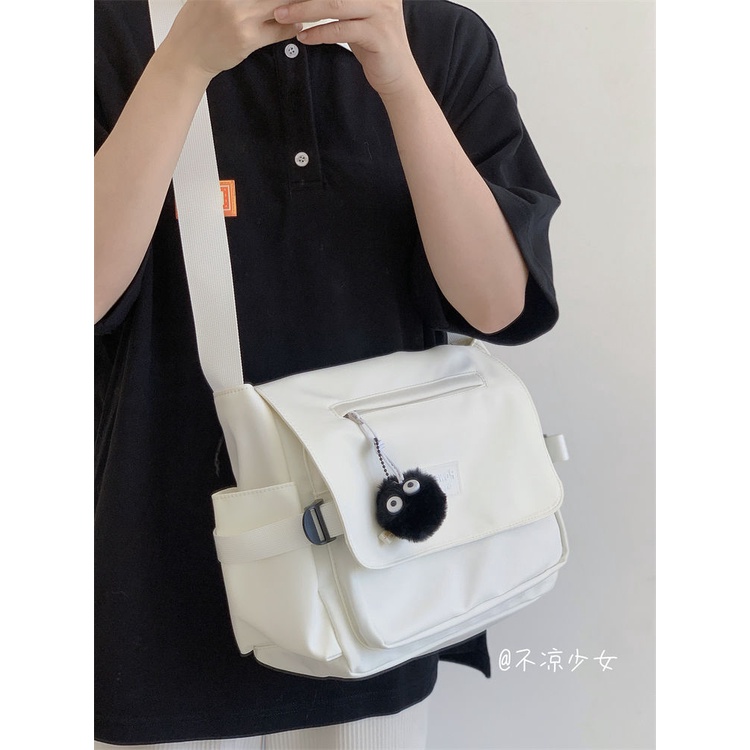 ♠☋Sera  Mahasiswa Messenger Tas Kelas Ransel Kasual Tas Bahu Jepang Tas Wanita Harajuku Sederhana Messenger Tas Pria