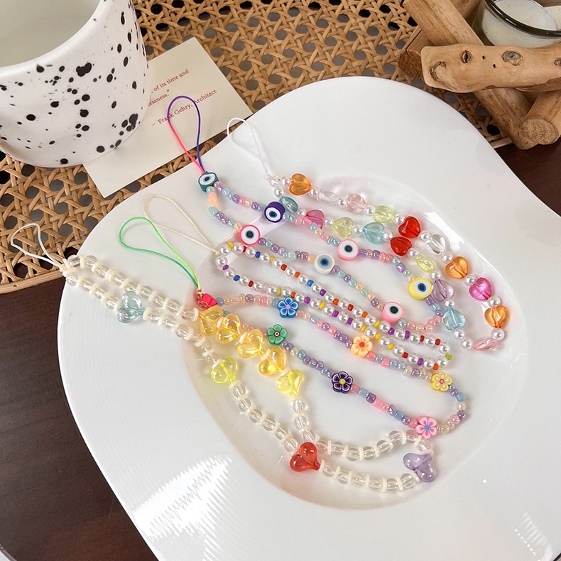 REEVE BEADS PHONE STRAP TALI HANDPHONE GANTUNGAN HP MANIK-MANIK MANIK RANTAI CHAIN iPHONE WARNA WARNI LUCU CUTE KOREA KEYCHAIN CANDY COLOR  KUNCI PHONE