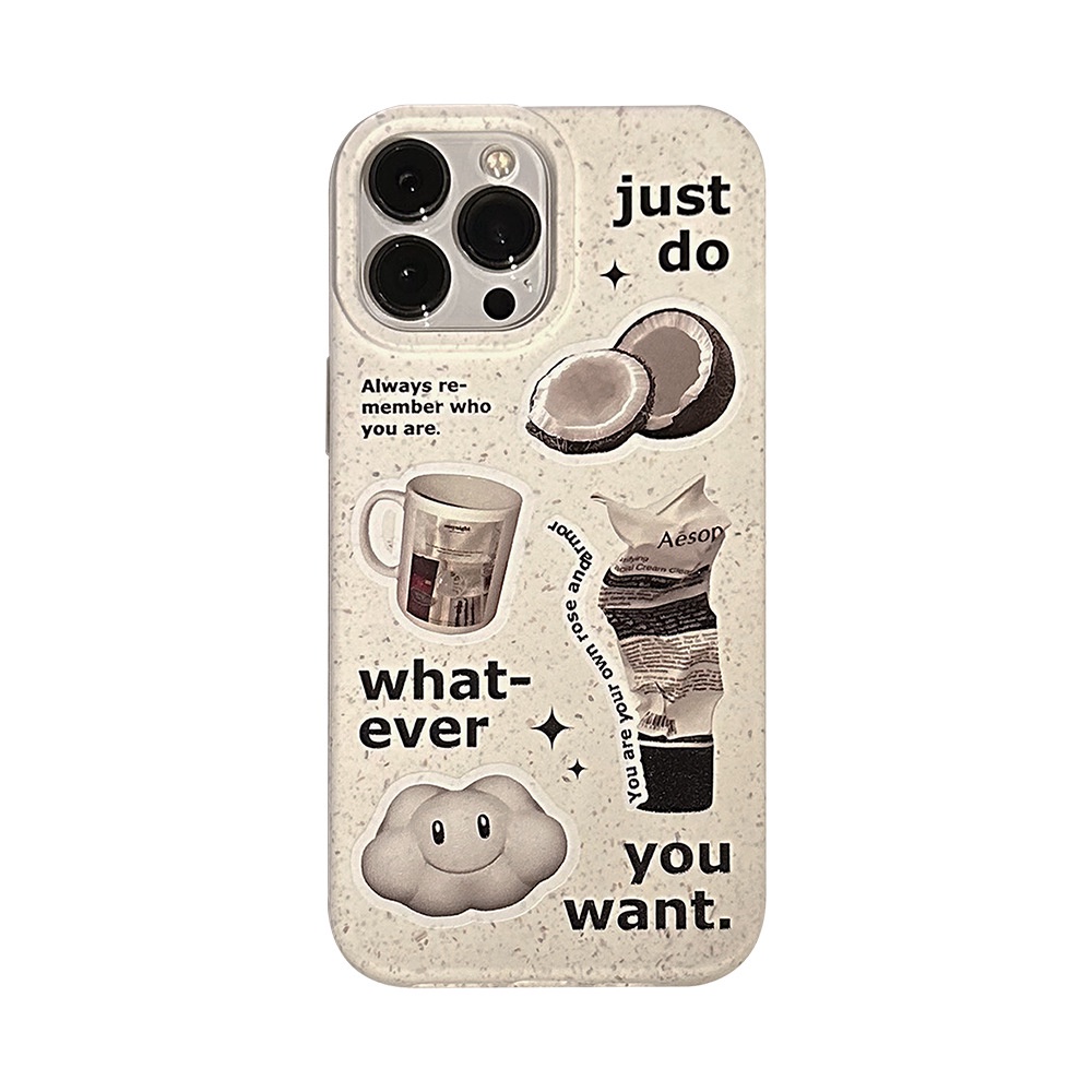 Ins Jus Kelapa Hard Shell Film Fotografi Case Untuk Iphone SE 2020 7 /8 Plus 14x XR XM 11 12 MINI 13 PRO MAX Casing Cover Pelindung AT0145