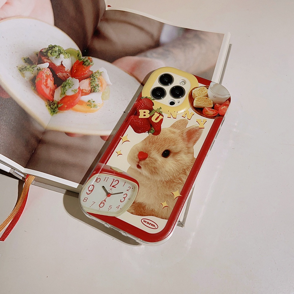 IPHONE Vintage Cute Bunny Kelinci Shockproof Full Protection Phone Case Cover Untuk Iphone11 12 13 14 PLUS PRO MAX