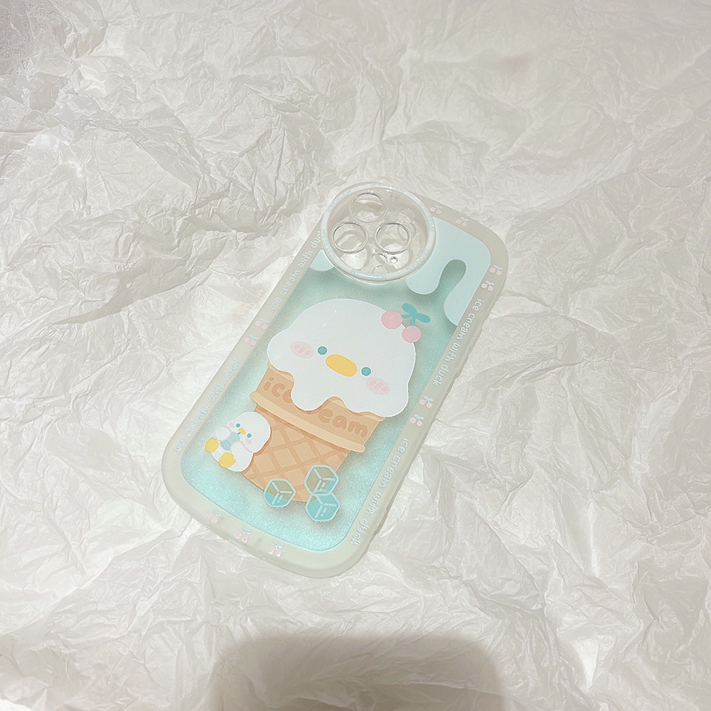 IPHONE Kartun Imut Es Krim Bebek Putih Kecil Perlindungan Penuh Casing Ponsel Cover Untuk Iphone7 8 PLUS X XR XS 11 12 13 14 PRO MAX SE 2020