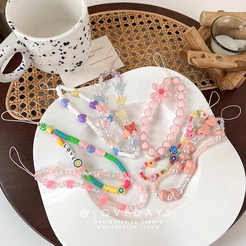 REEVE BEADS PHONE STRAP TALI HANDPHONE GANTUNGAN HP MANIK-MANIK MANIK RANTAI CHAIN iPHONE WARNA WARNI LUCU CUTE KOREA KEYCHAIN CANDY COLOR  KUNCI PHONE