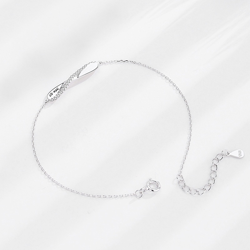 Jin Hongyu Mobius Cincin Pasangan Gelang Sterling Silver Pria Wanita Sepasang Niche Braided Bracelet Versi Korea Mengenang Hadiah