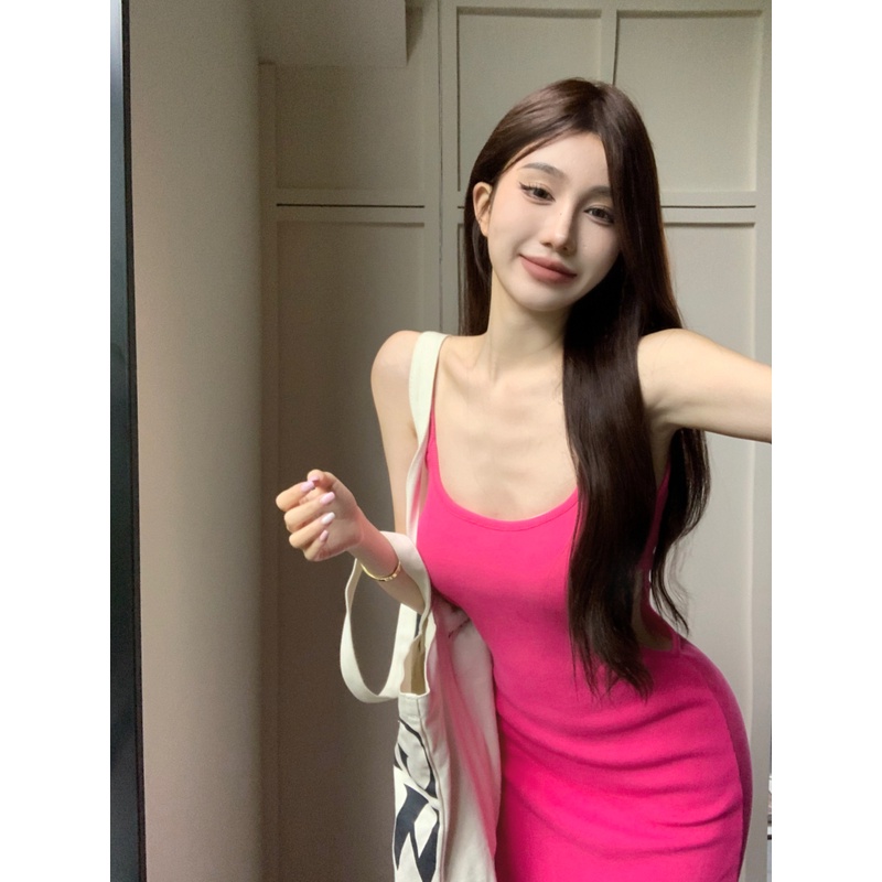 ✌☎✻Keinginan murni gaya suspender dress perempuan musim panas adik kerajaan hot gadis rok pinggang seksi slimming slim tas hip rok rok panjang