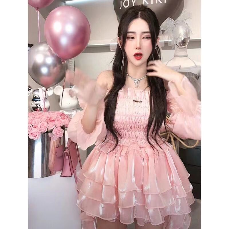 Red Jinjin JOY KIKI [berry mousse] set atasan + rok