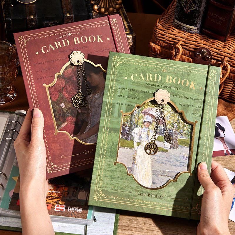 

a5Retro Hollow Oil Painting Business Card AlbuminsWind Good-looking Card Binder Collection Book Chasing Star Aidou Mini Truck Storage Book