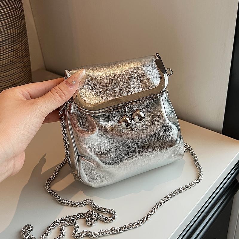 [Ready] Tas Kecil Perak Tas Selempang Rantai Seratus Tas Selempang Mini Hidropass Halus