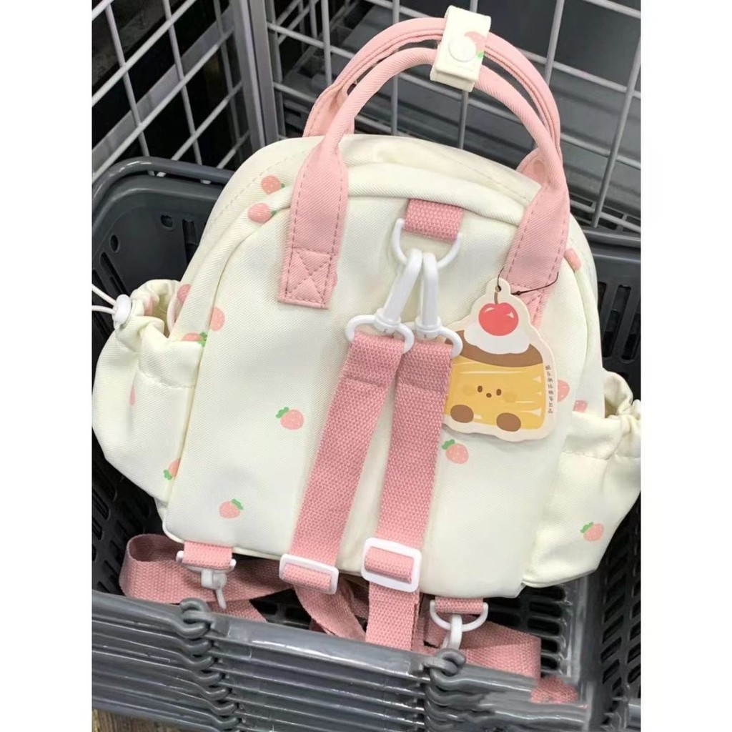 Tas sekolah Gadis remaja Wanita lucu tas bahu mini stroberi kecil genggam tas ransel mini korea impo