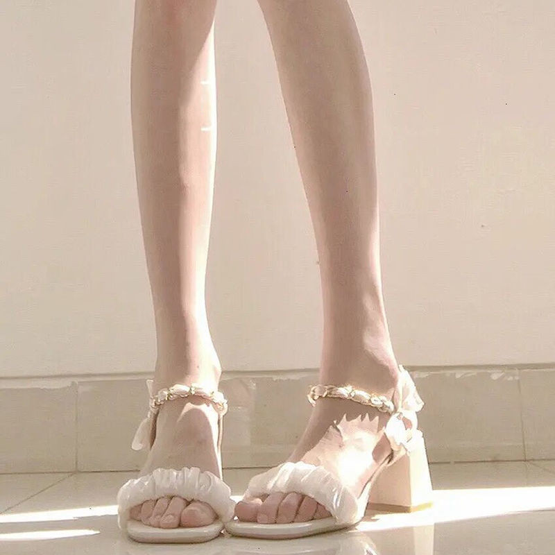 Sandal Wanita Hak Tinggi, Sandal Wanita Hak Chunky, Rok Serasi, Hak Tinggi Super Peri