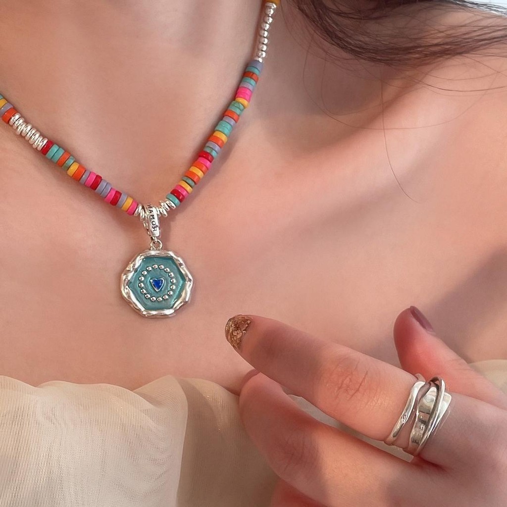 

【Amore Bijoux】【COD】Liontin Perak Bulat Untuk Wanita Desain Khusus Rasa Mewah Yang Ringan