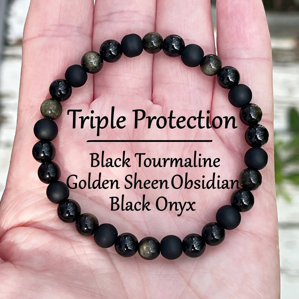 Gelang Batu Akik Hitam Jin Yaoshi Obsidian Alami