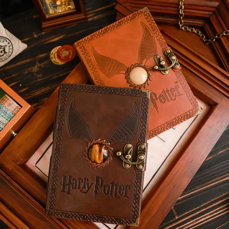 

Harry Potter Journal Book Peripheral Co-Branded Notebook Birthday Gift for People Retro Gem Snitch Stationery Book