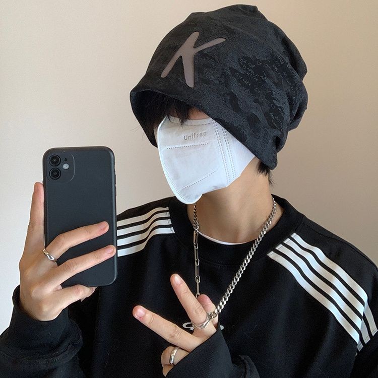 k Topi Kupluk Pria, Pria Pullover Tumpukan Topi Kepala Besar Lingkar Kepala Kecil Elastis Musim Gugu