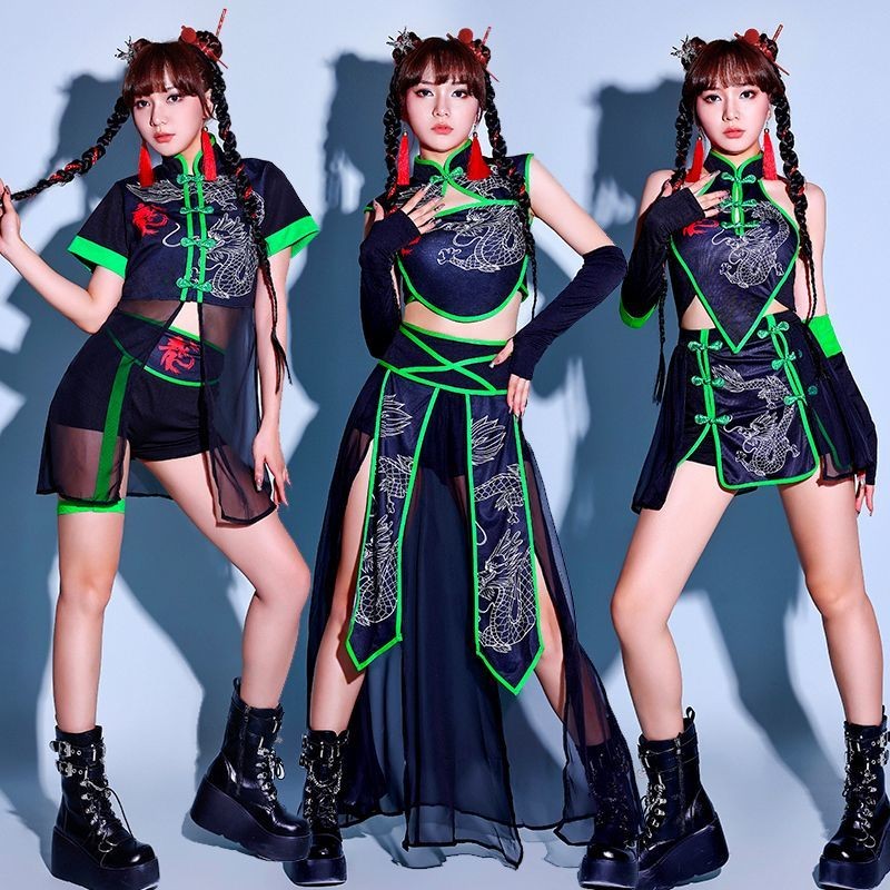 Trendy Chinese Style Girl Group Performance Costume College Student Dance Costume kpop Sexy Dance Co