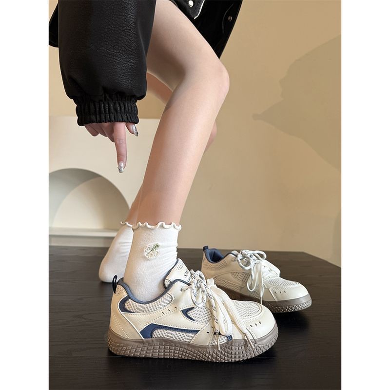 ​​Summer Women's Breathable Mesh Shoes Platform White Shoes Soft Bottom Leisure Sneaker