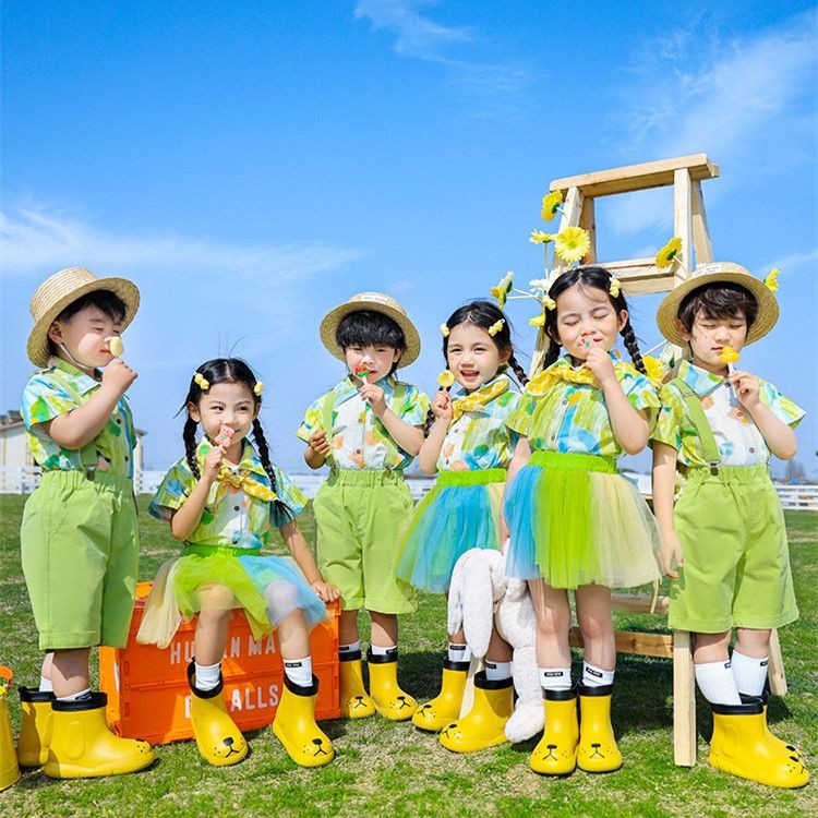 Graduation Photo Class Uniform Cheerleader Puff Skirt Boys and Girls Performance Costume