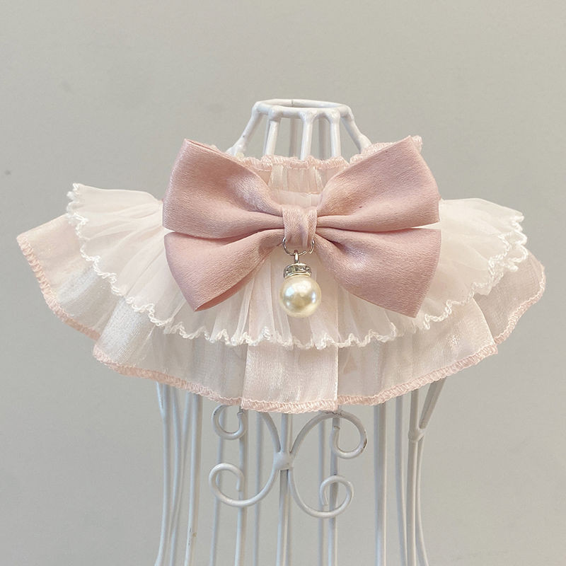 Cat Dog Scarf Bib Collar Cute Bow Tie Ornament Lace Bib