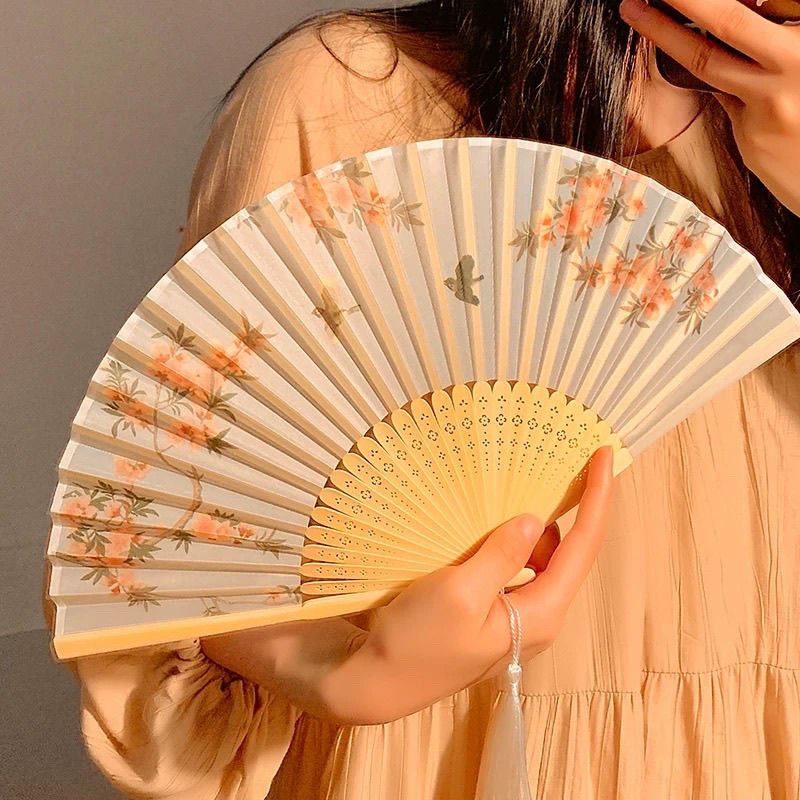 New Chinese Style Begonia Folding Fan Han Chinese Clothing Accessories Portable