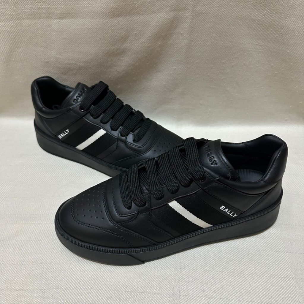 Bally Rebby Leather Sneakers Black White Original Authentic 100% - Sepatu Pria