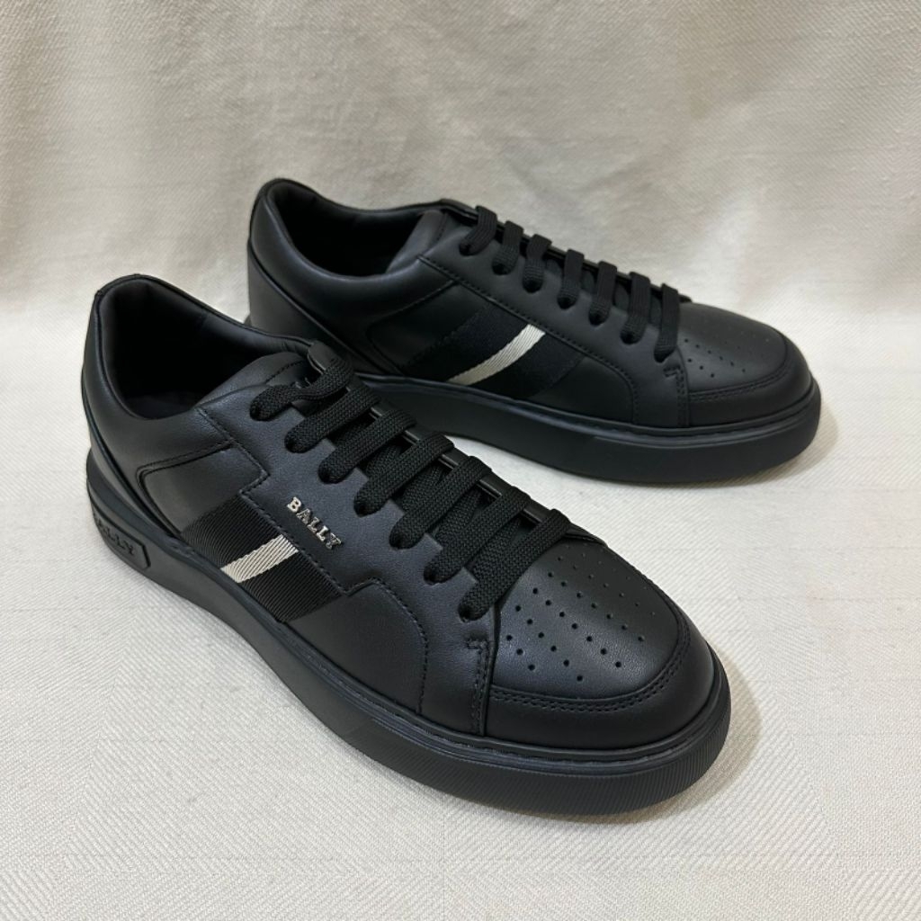 Bally Moony Leather Sneakers Black White Original Authentic 100% - Sepatu Pria