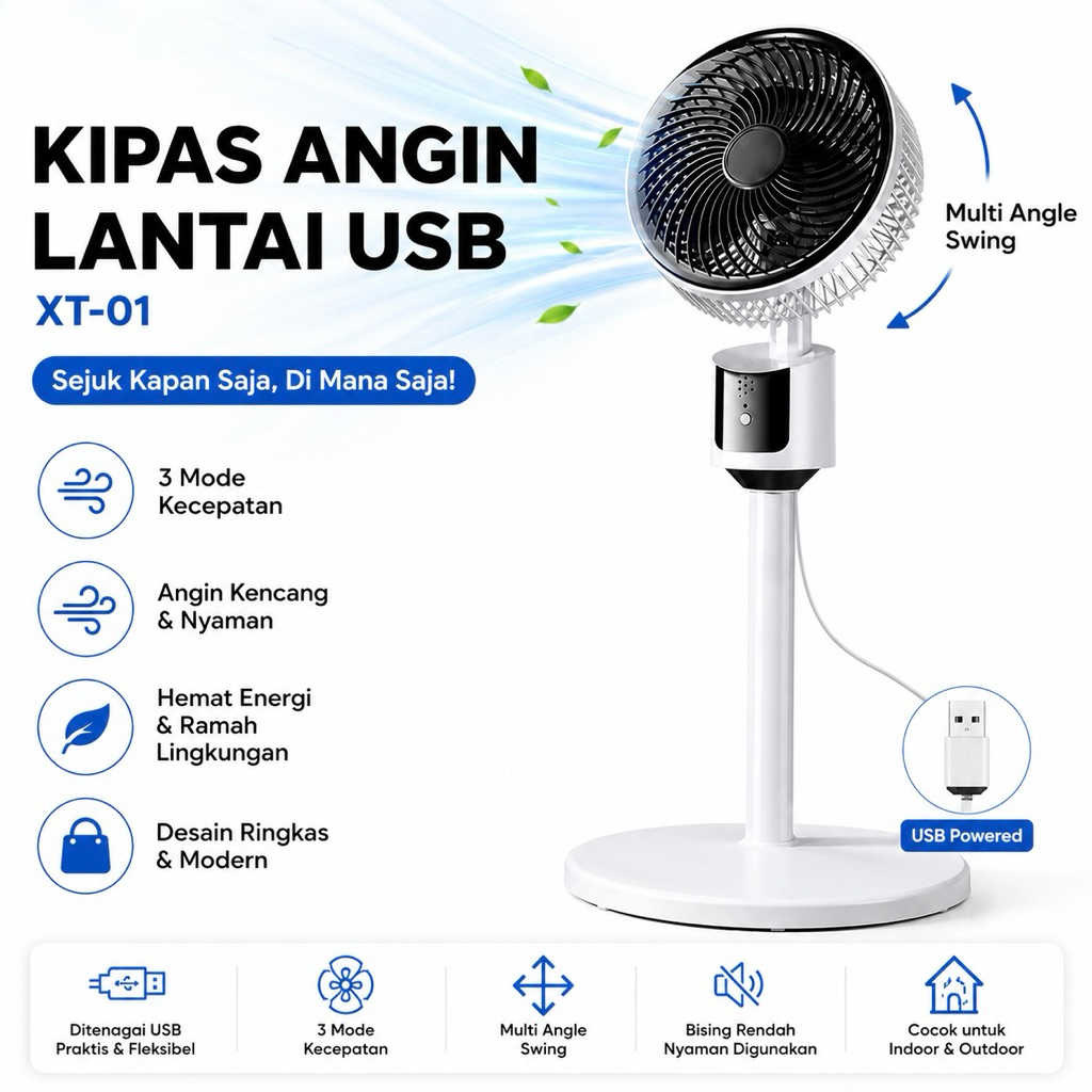Kipas Angin Lantai USB Multi Angle ALIONG XT-01 Anti Bising