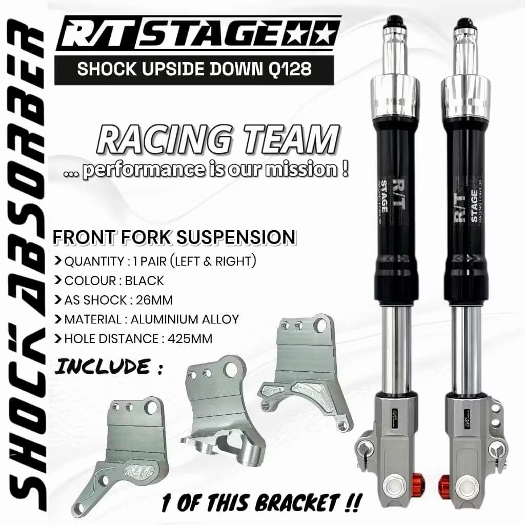 Shock Depan Upside Down RT STAGE Plus Breket Kaliper Axial Dan Monoblok 4 Piston