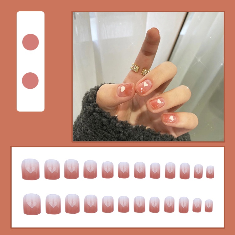 24pcs Kuku Palsu Panjang Dengan 24 stickers-D124 D124