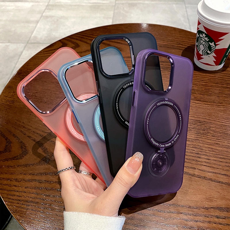 Casing Magnetik Transparan Untuk iphone 14 pro Max13 pro Max14 plus matte shockproof phone case hard case Penutup Belakang