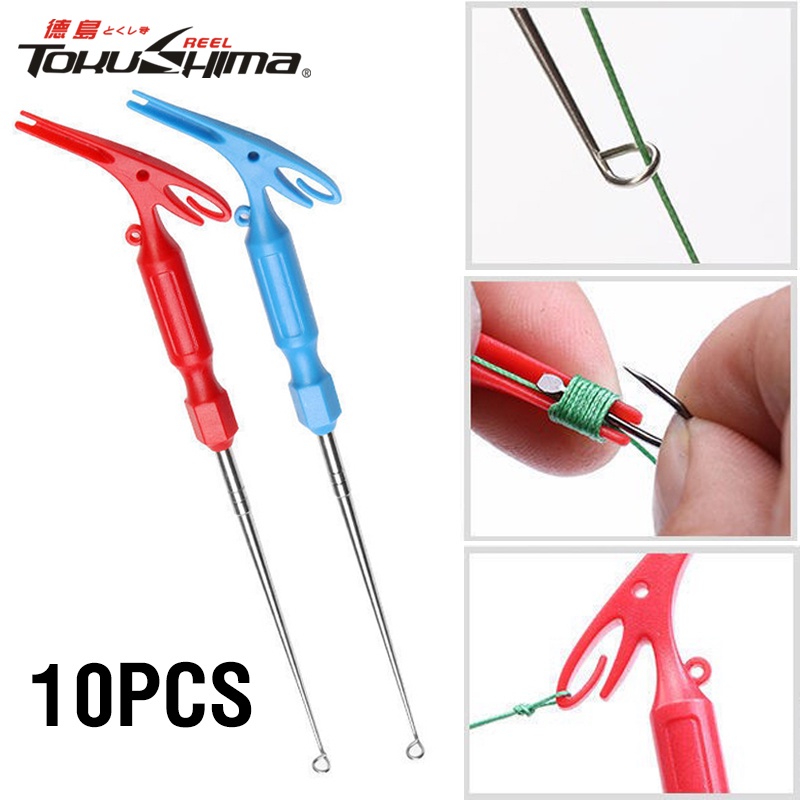 10pcs 3in1 Fishhook Detacher Portable Nonslip Fishing Hook Remover Kait Tingkat Pancing Knotter Aksesoris Alat