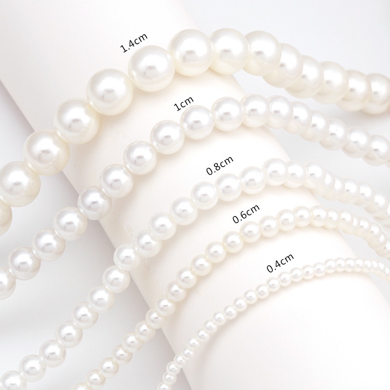 Rinhoo Fashion Wanita Mutiara Leher Pendek Rantai Kalung Rantai 4mm-10mm Mutiara Diameter Rantai Panjang30+7cm