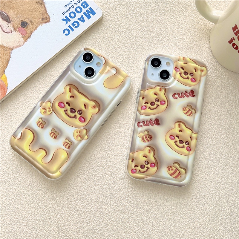 IPHONE Airbag Casing Hp Winnie Bear Anti Jatuh Iphone11 12 13 14 Pro Max X Xs Xr 7 8 Plus Sarung Case Shockproof