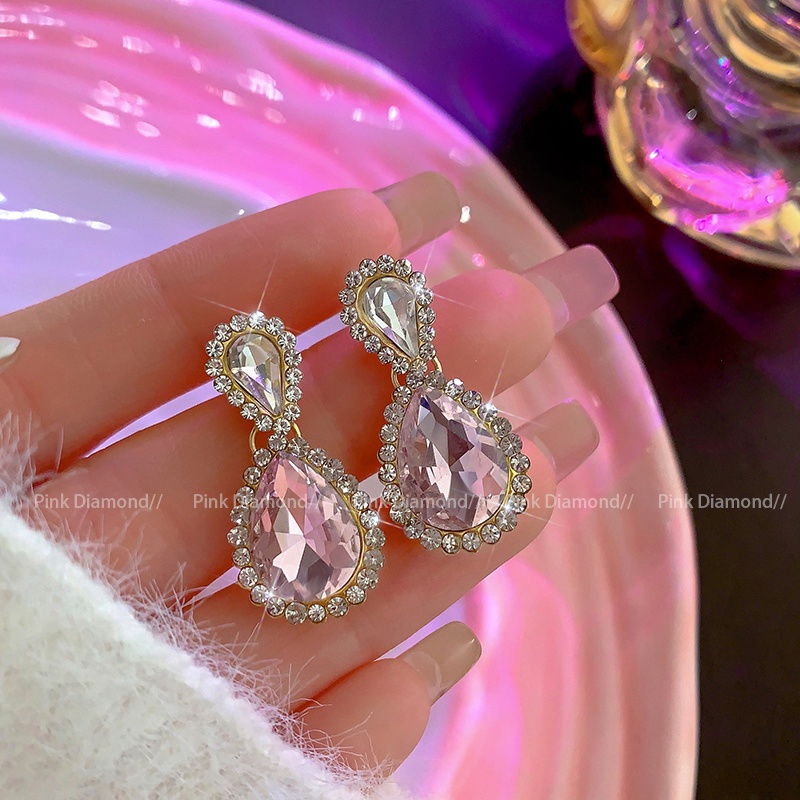 Anting Pejantan Hati Pink Musim Panas Ladies2023Anting Mutiara Vintage Baru