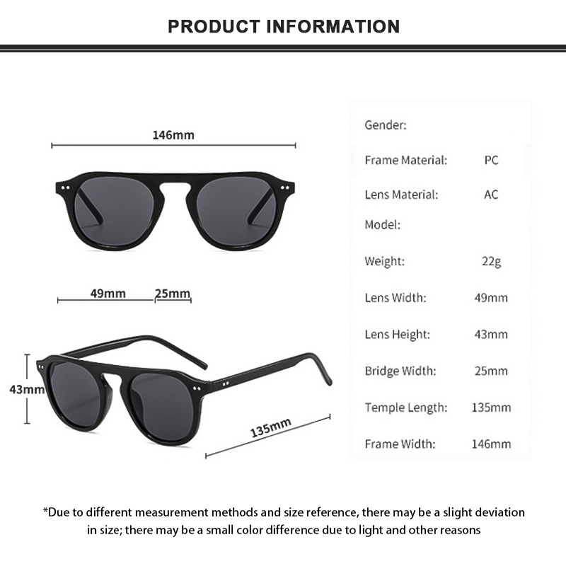 【COD】Kacamata Bingkai Persegi Kepribadian Tebal Brim Tren Fashion Hip-hop Pria Wanita Sunglasses