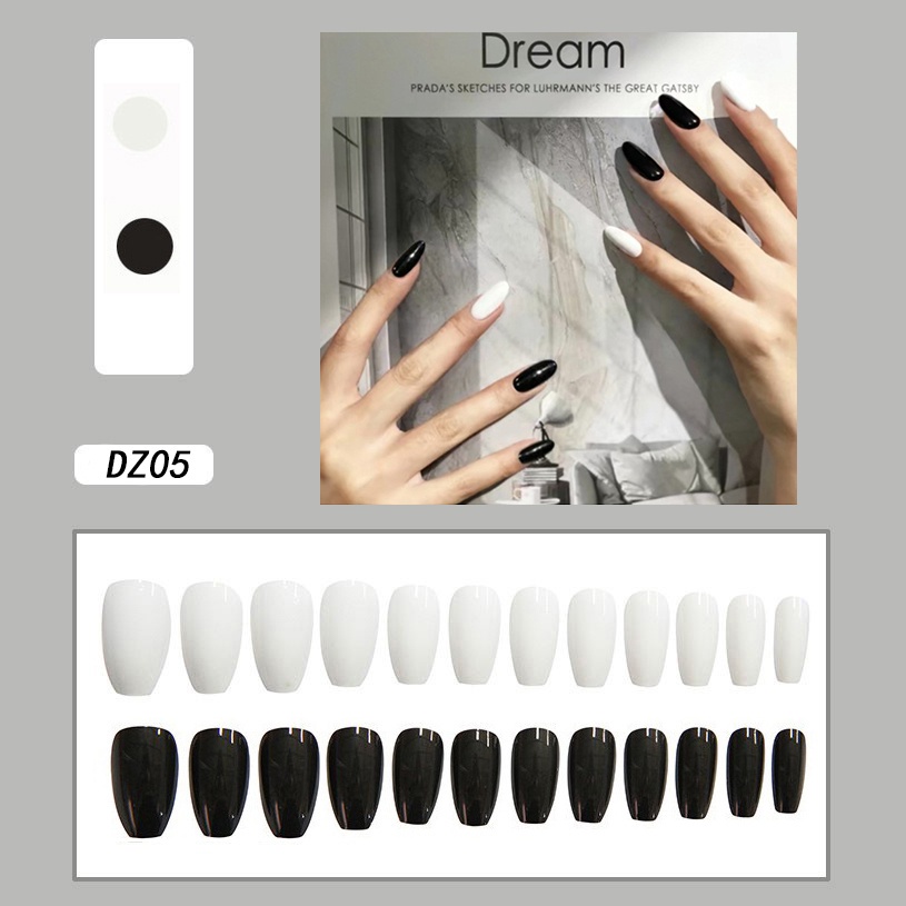 Kuku Palsu Fake Nail 24 Pcs Kemasan Strip Kuku Palsu Baru Fake Nails Kuku Palsu 3d Kuku Palsu Polos French Manicure-T130
