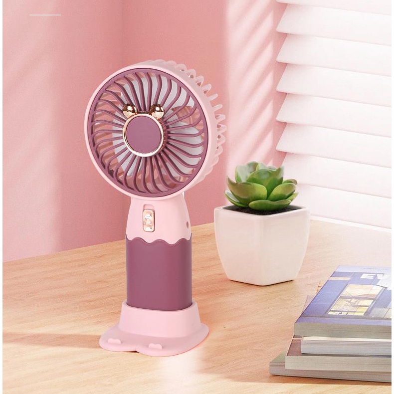 Mini fan karakter portable Kipas angin miki stand cantik colour  genggam - dinno.id