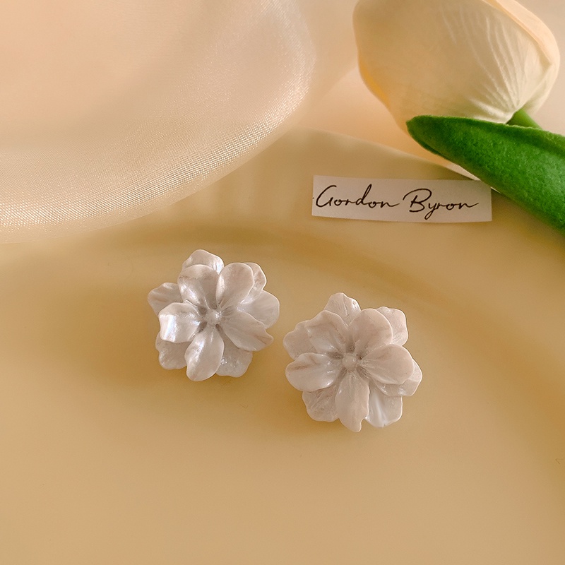 Anting Simpul Busur Mutiara Klasik Ladies Flower Stud Earrings Versi Korea Retro Fashion925 Perak Aksesoris