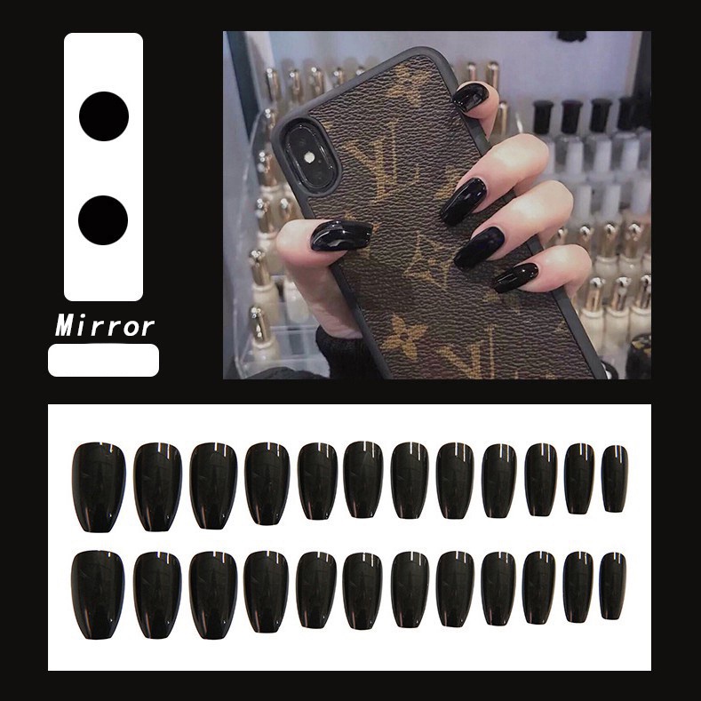 Kuku Palsu Fake Nail 24 Pcs Kemasan Strip Kuku Palsu Baru Fake Nails Kuku Palsu 3d Kuku Palsu Polos French Manicure-T122