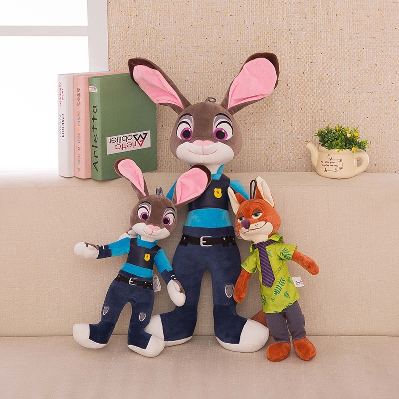 40 cm Film Zootopia Mainan Mewah Lucu Nick Wilde Kelinci Judy Hopps Plush Toys Doll Boneka Lembut Mainan Anak Hadiah