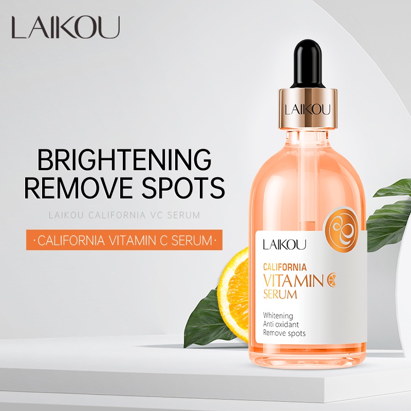 LAIKOU Vitamin C Serum 100ml Mencerahkan Mengencangkan Pori-pori Memudar Melanin Essence