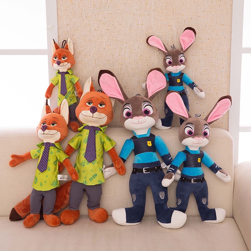 40 cm Film Zootopia Mainan Mewah Lucu Nick Wilde Kelinci Judy Hopps Plush Toys Doll Boneka Lembut Mainan Anak Hadiah