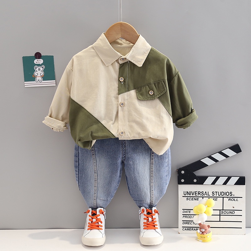 Setelan Kemeja Anak Laki Laki Baju Anak Import Set Jeans ARTHUR
