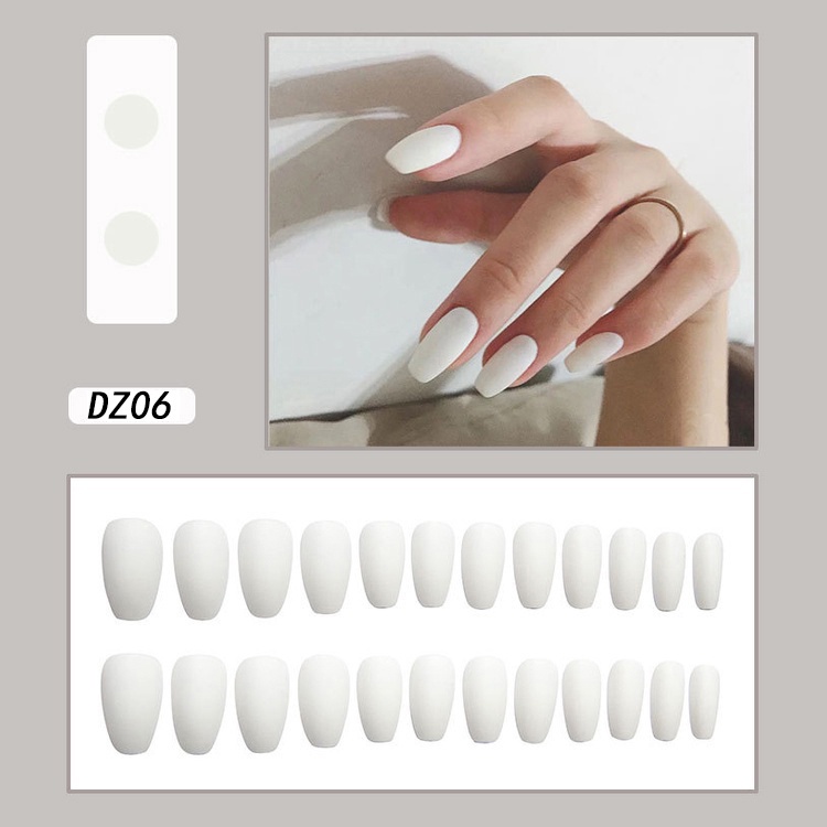 Kuku Palsu Fake Nail 24 Pcs Kemasan Strip Kuku Palsu Baru Fake Nails Kuku Palsu 3d Kuku Palsu Polos French Manicure-T138