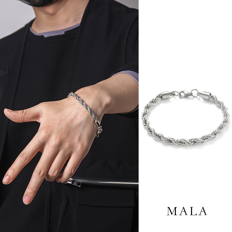 Gelang Pasangan Hip-hop Titanium Steel Twist Unisex