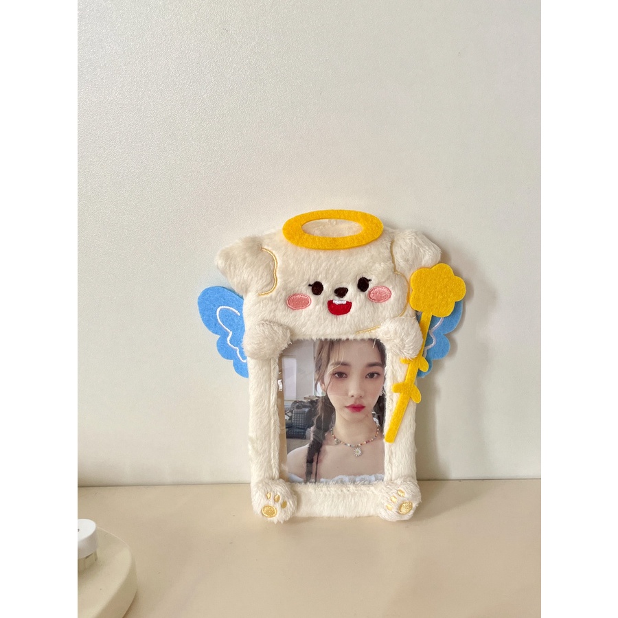 Cute Angel and Devil Plush Card Holder Korea ins Polaroid Goo Card Aidou Photocard Display Liontin