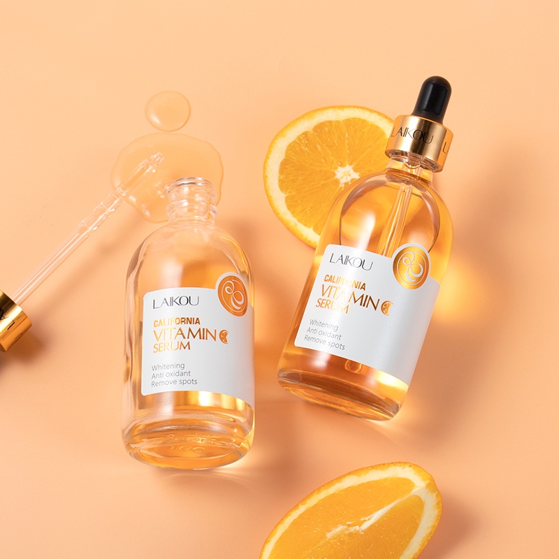 LAIKOU Vitamin C Serum 100ml Mencerahkan Mengencangkan Pori-pori Memudar Melanin Essence