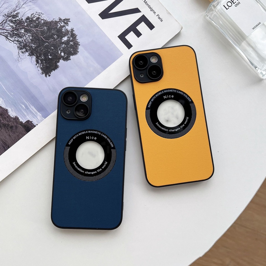 IPHONE Lensa Penyerapan Magnetik Kulit Polos Gaya Dan Sederhana Melindungi Penuh Casing Ponsel Untuk Iphone14 13 12 11 Pro Max Plus Penutup Belakang Jatuh Dan Tahan Guncangan