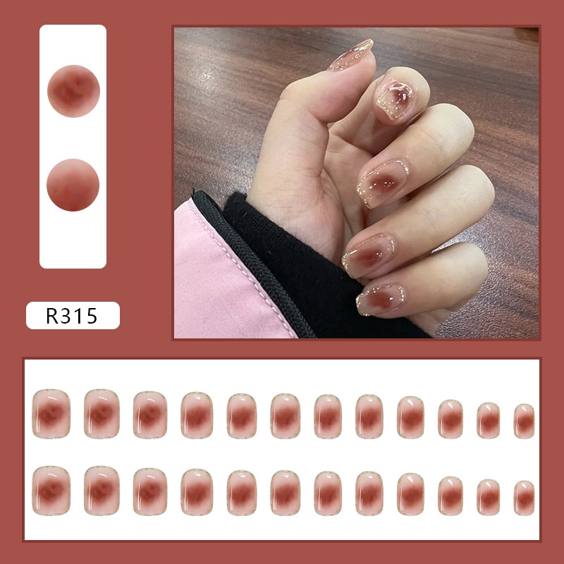 Kuku Palsu Fake Nail 24 Pcs Kemasan Strip Kuku Palsu Baru Fake Nails Kuku Palsu 3d Kuku Palsu Polos French Manicure-T108