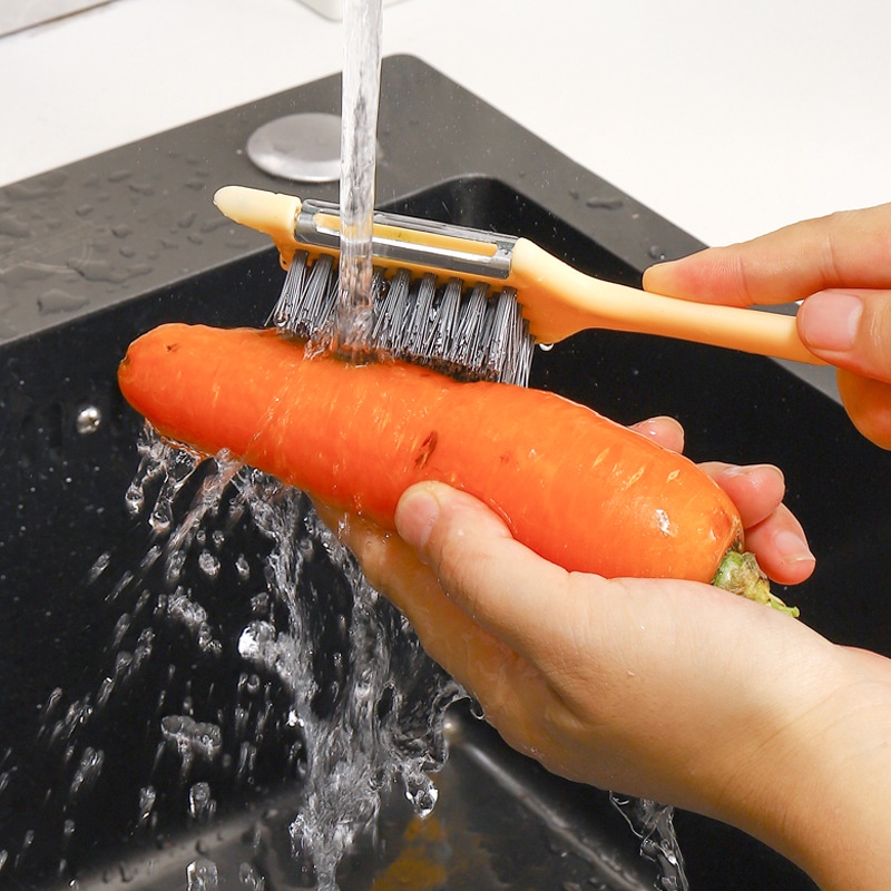 ALAT PENGUPAS PEMBERSIH SAYUR MURAH MULTIFUNGSI SIKAT CUCI SAYURAN BUAH SERBAGUNA ALL IN ONE LA145RD PARUTAN PEELER PERALATAN DAPUR KUPAS WORTEL KENTANG